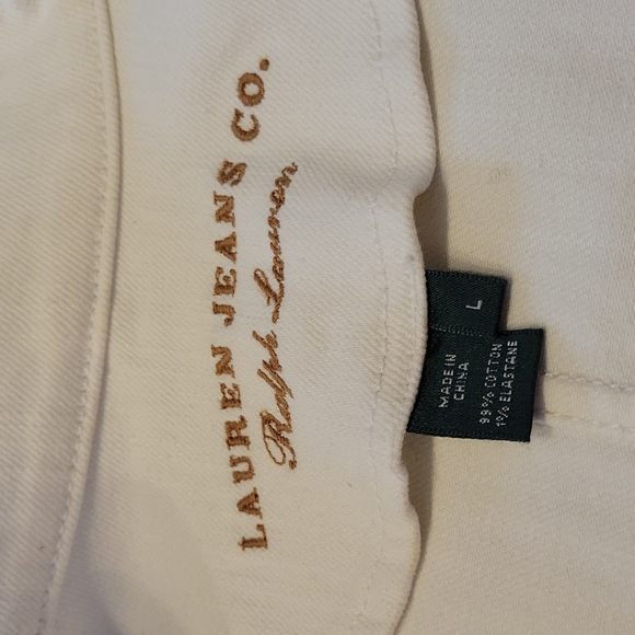 LAUREN JEANS CO. WHITE BUTTON DOWN DENIM JACKET. - Picture 6 of 11